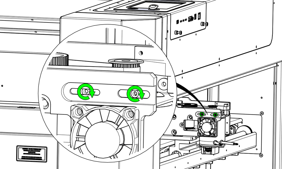 Loosening the motor mounting screws