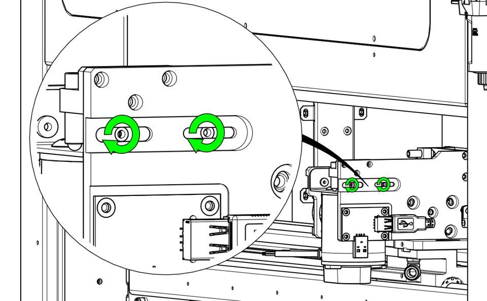 Loosening the motor mounting screws