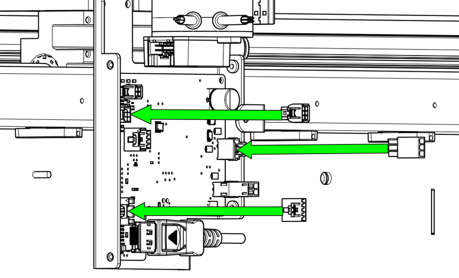 Reconnecting harness to the X-Axis drive board
