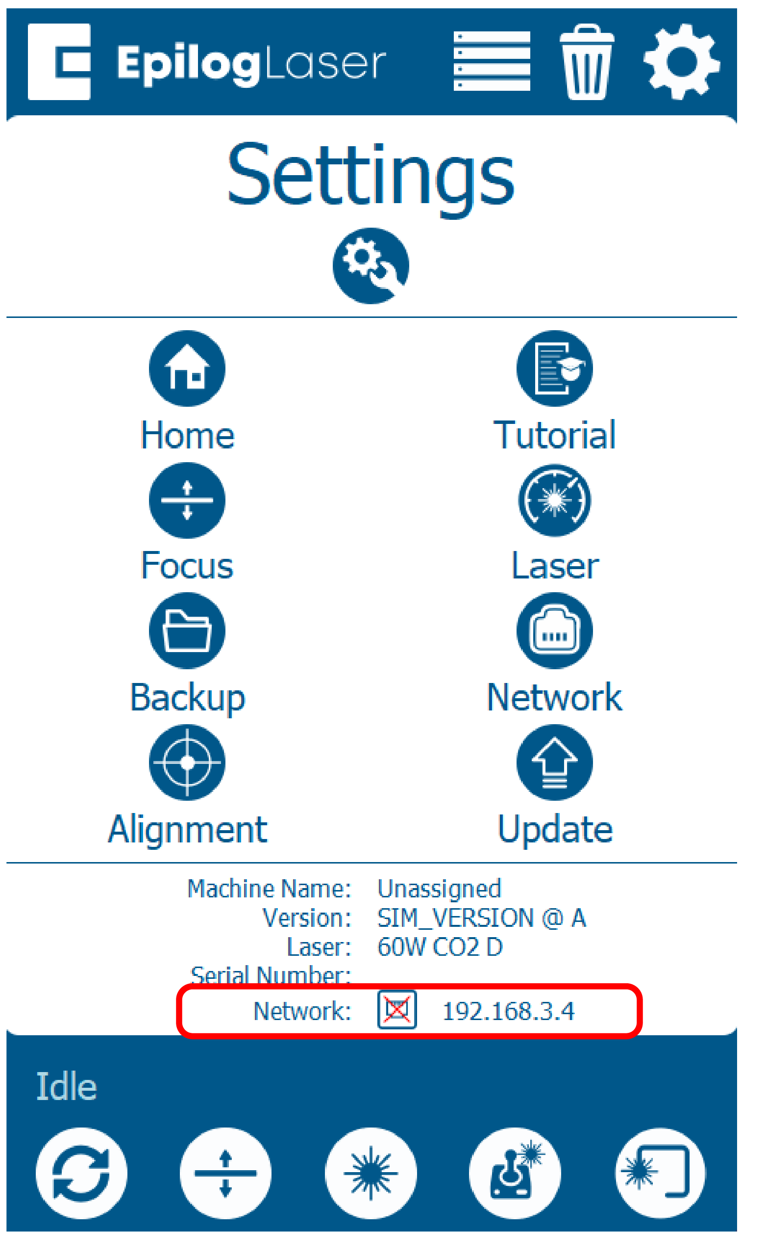Locate IP address on laser display