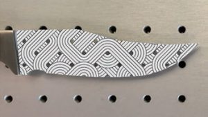 precisely engrave a pattern by creating a stencil from the iris camera