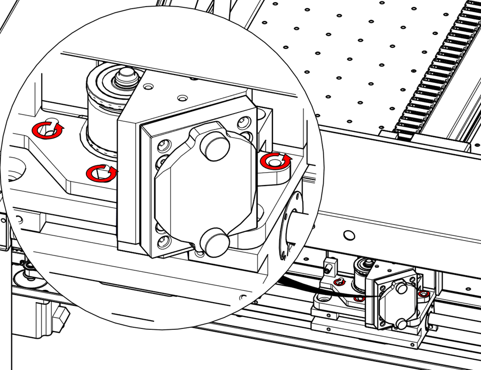 Loosening belt tension bracket screws