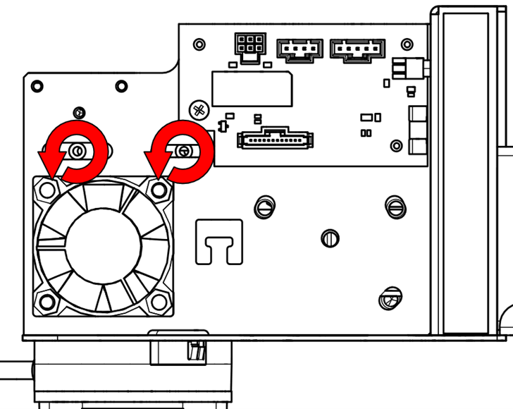 Loosening the motor mounting screws