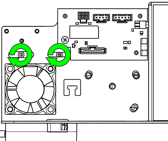Loosening the motor mounting screws