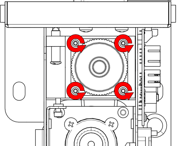 Removing mounting screws from reducer pulley