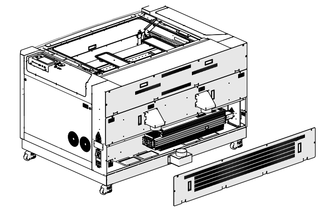 Removing the laser bay access panel.