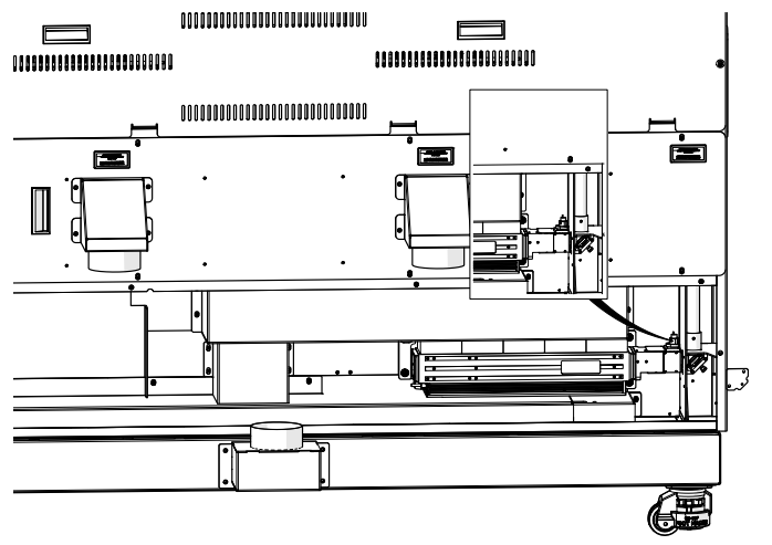 Disconnecting the red dot pointer harness.
