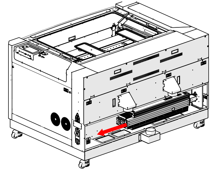 Disconnecting the main harness from the laser tube.
