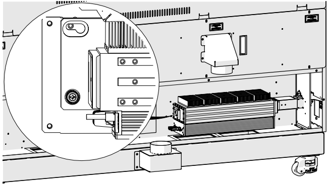 Loosening left mounting screw.