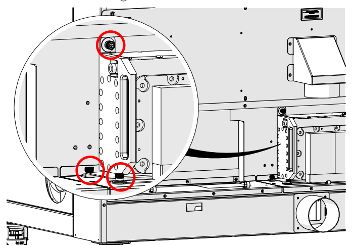 Loosening left mounting screw.