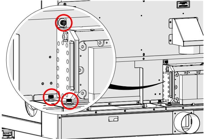 Loosening left mounting screw.