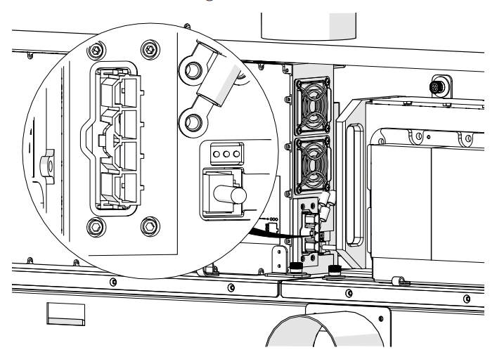 Disconnecting power harness from RF.