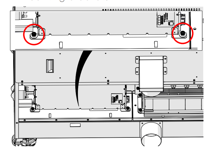 Tightening RF mounting screws.