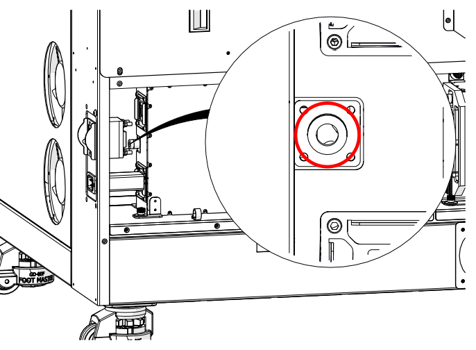 Coaxial cable connected to RF.