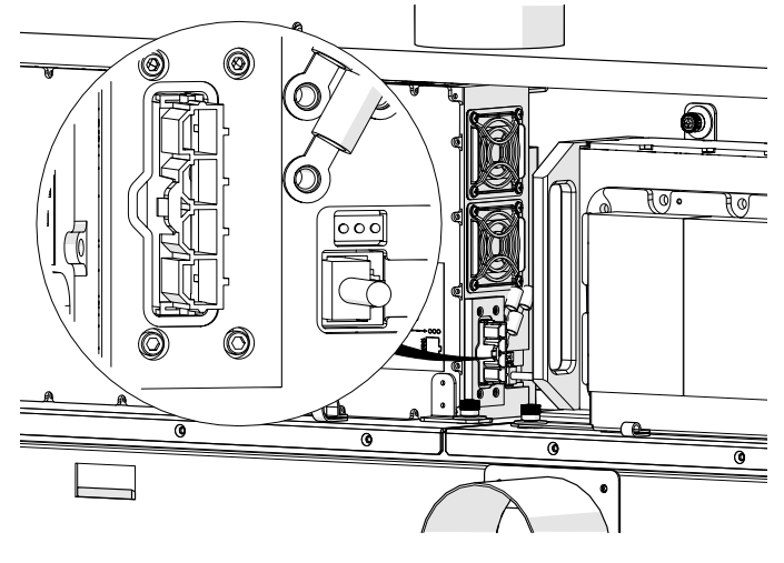 Installing power harness to RF.