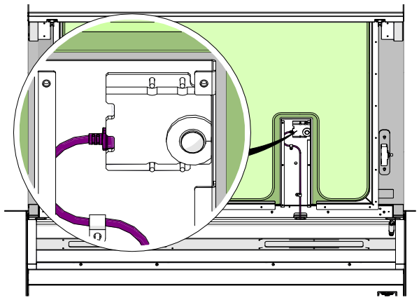 Close-up of the USB cable on the overhead camera.