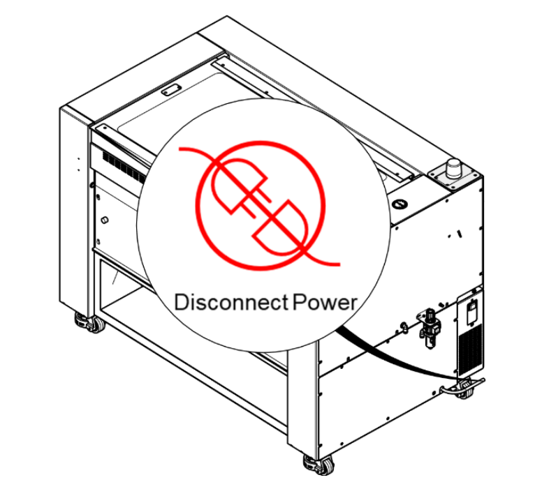 Powering off and unplugging the 16K laser system