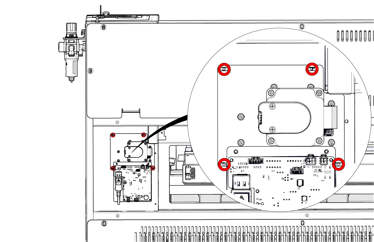 Loosening rear Y-Axis actuator mounting screws