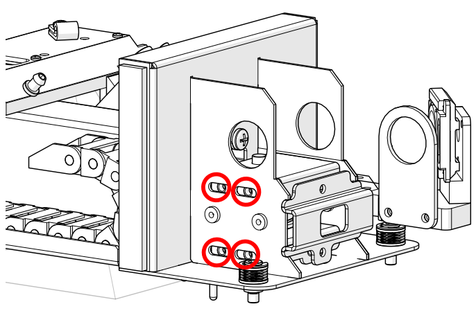 Loosen idler assembly screws