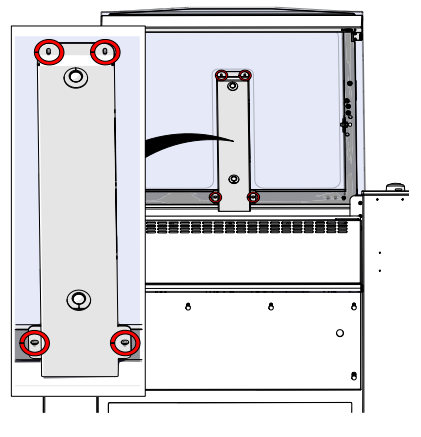 Removing camera cover nuts.
