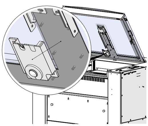 Positioning camera assembly on mounting studs.