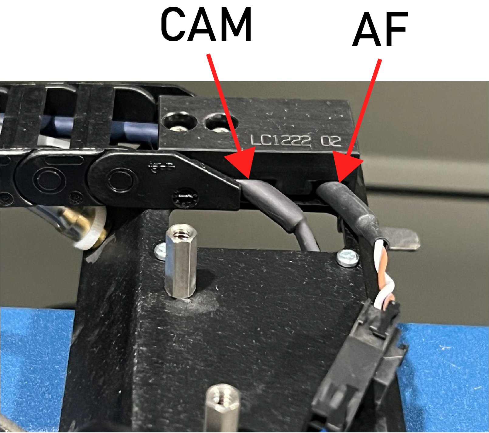 Harness positioned in clamp groove before fastening