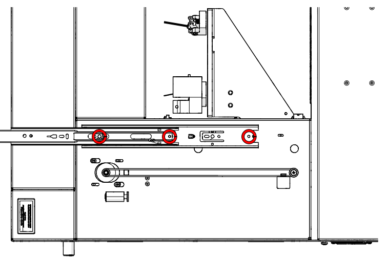 Loosening left motor screws