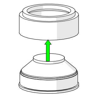Inserting the new lens assembly into the adapter
