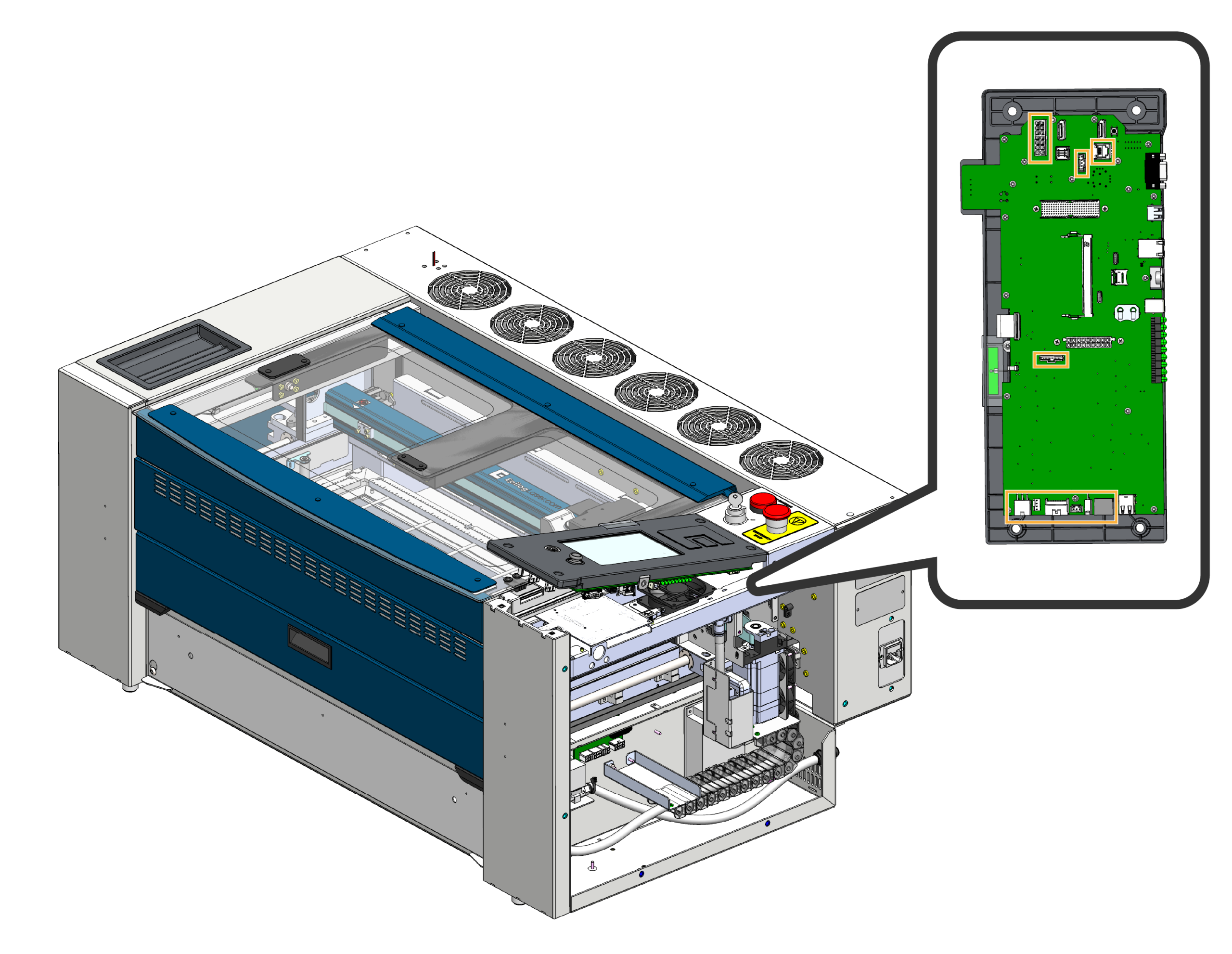 Disconnecting front control board harnessing