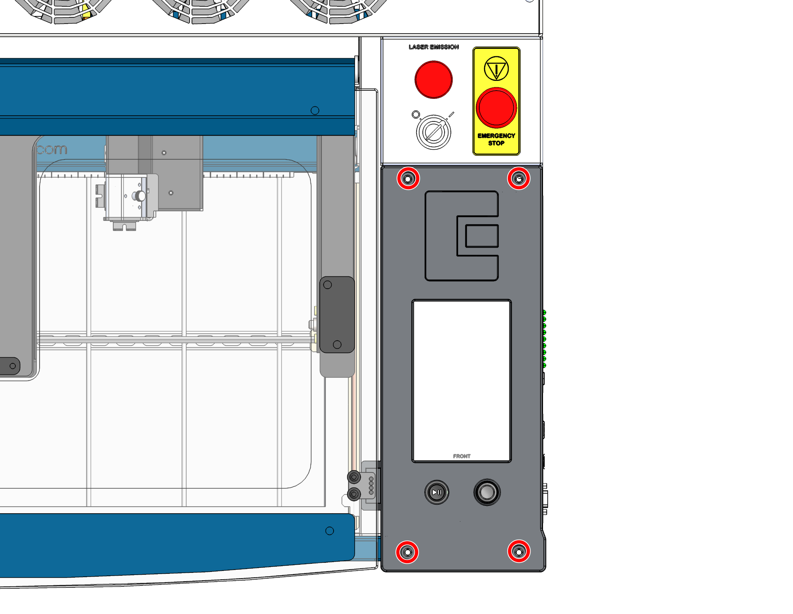 Removing control board screws