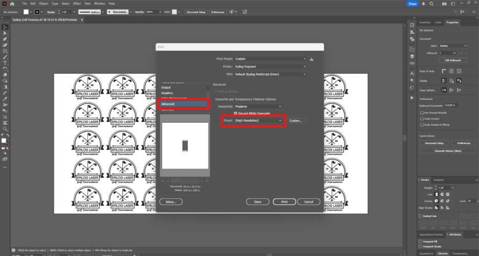 Print Resolution Settings