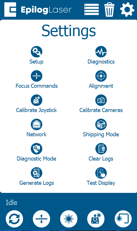 Calibrate Display option selected