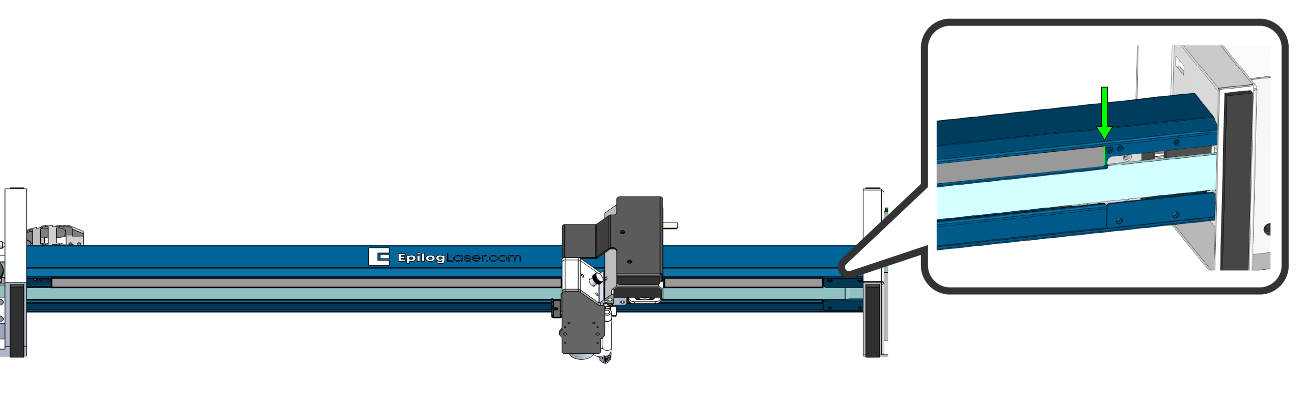 Positioning the replacement encoder strip in the rail slot