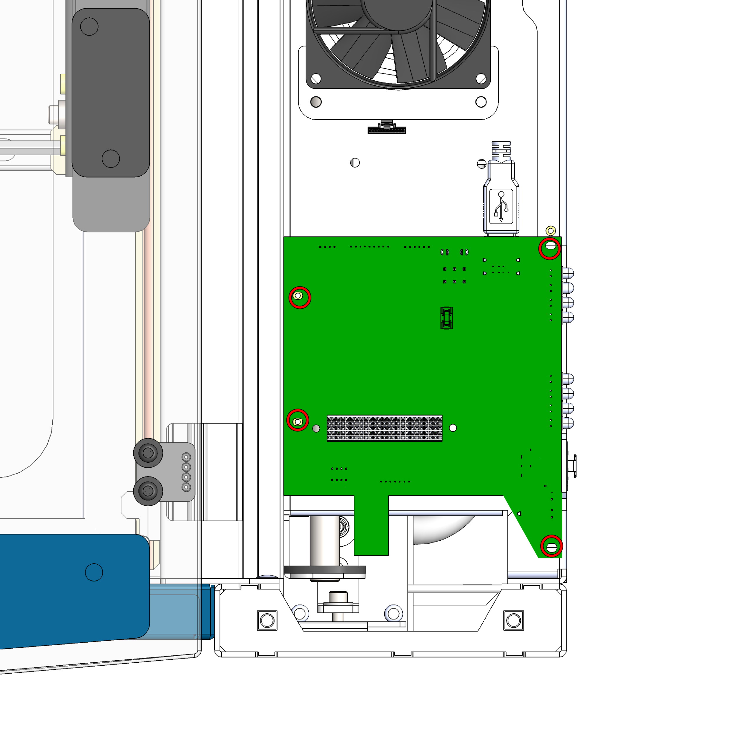 Location of backplane screws