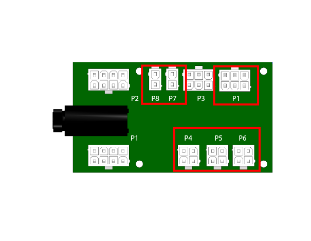 48v breakout board with components highlighted for disconnection