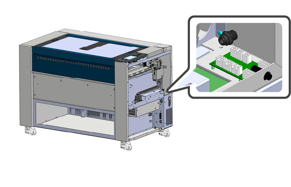 location of power supply in 24x24 and 36x24 machines