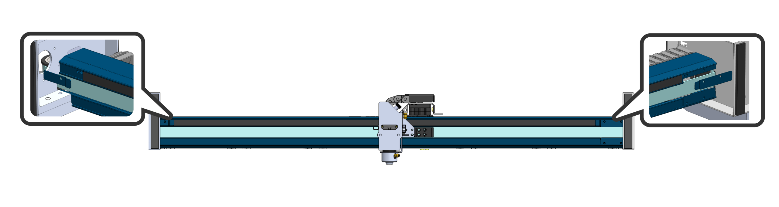 Reinstalling the encoder strip end clamps