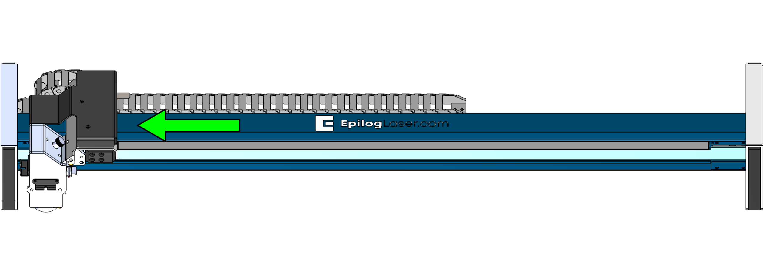 Moving the carriage to expose the remaining encoder strip area