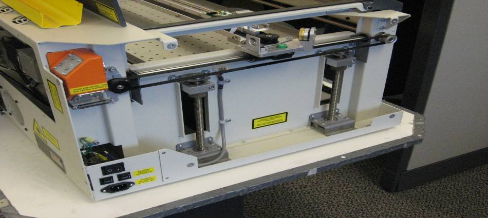 Left side of machine with panel removed