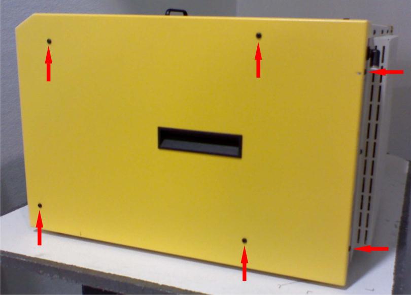 Side panels removed - screw locations