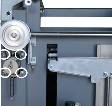 Location of the four motor bracket mounting screws