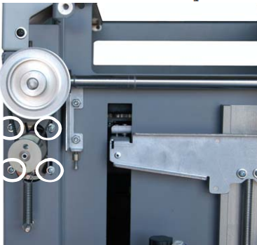 Illustration of the X-axis assembly being moved to seat the belt