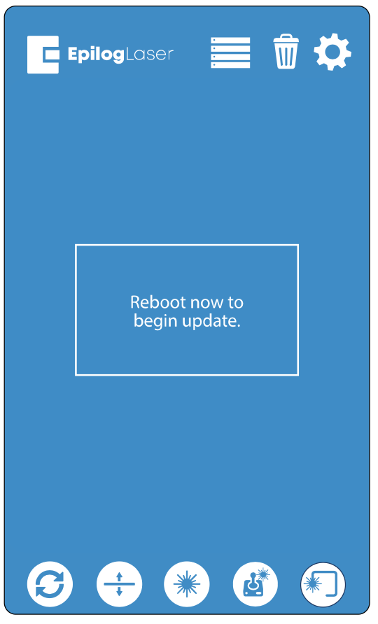 Reboot now to begin update screen