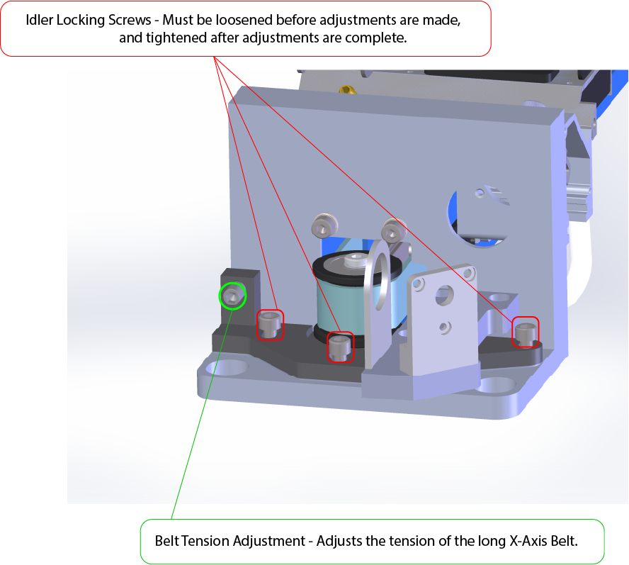 Idler pulley screw locations