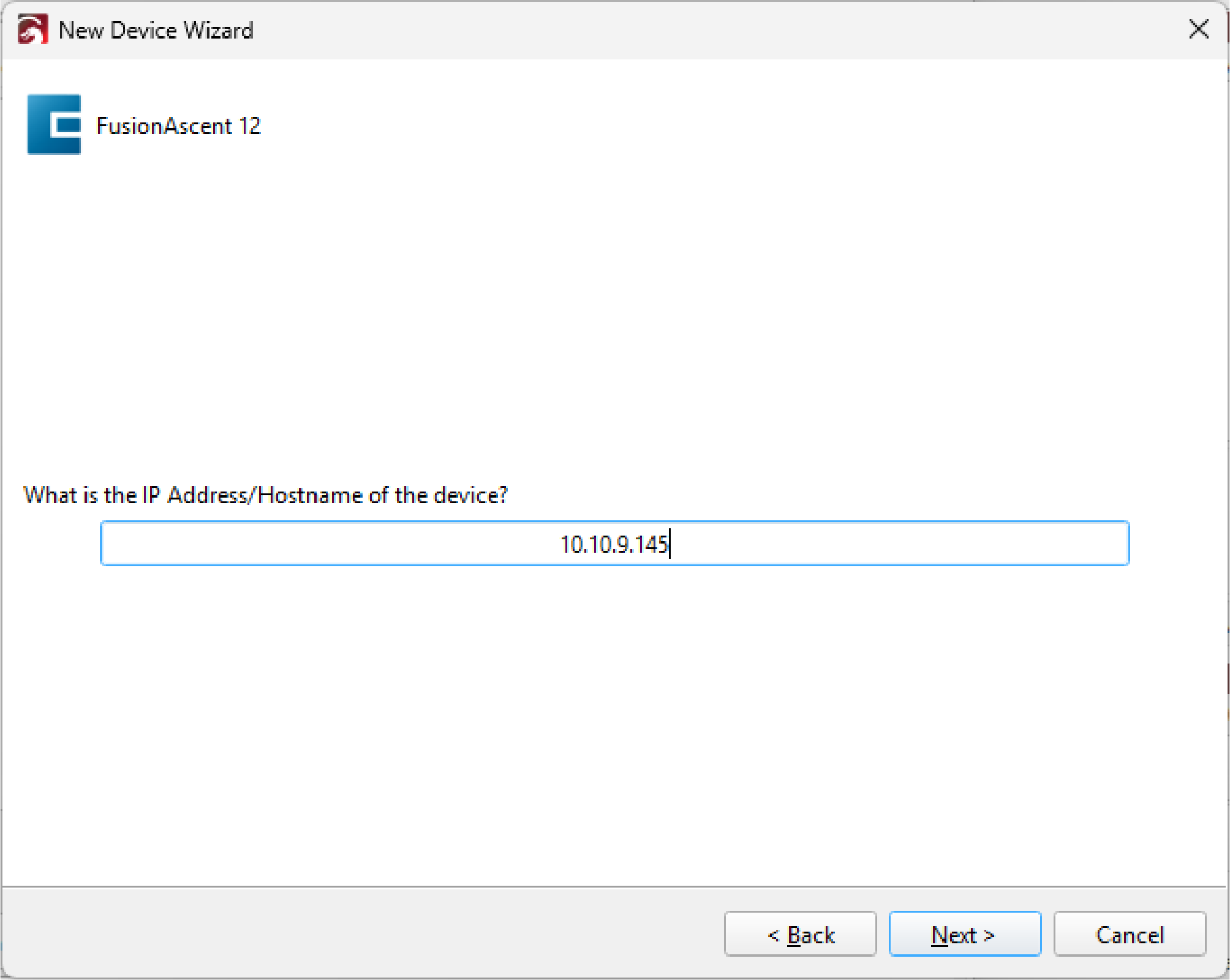 IP address entry field in LightBurn
