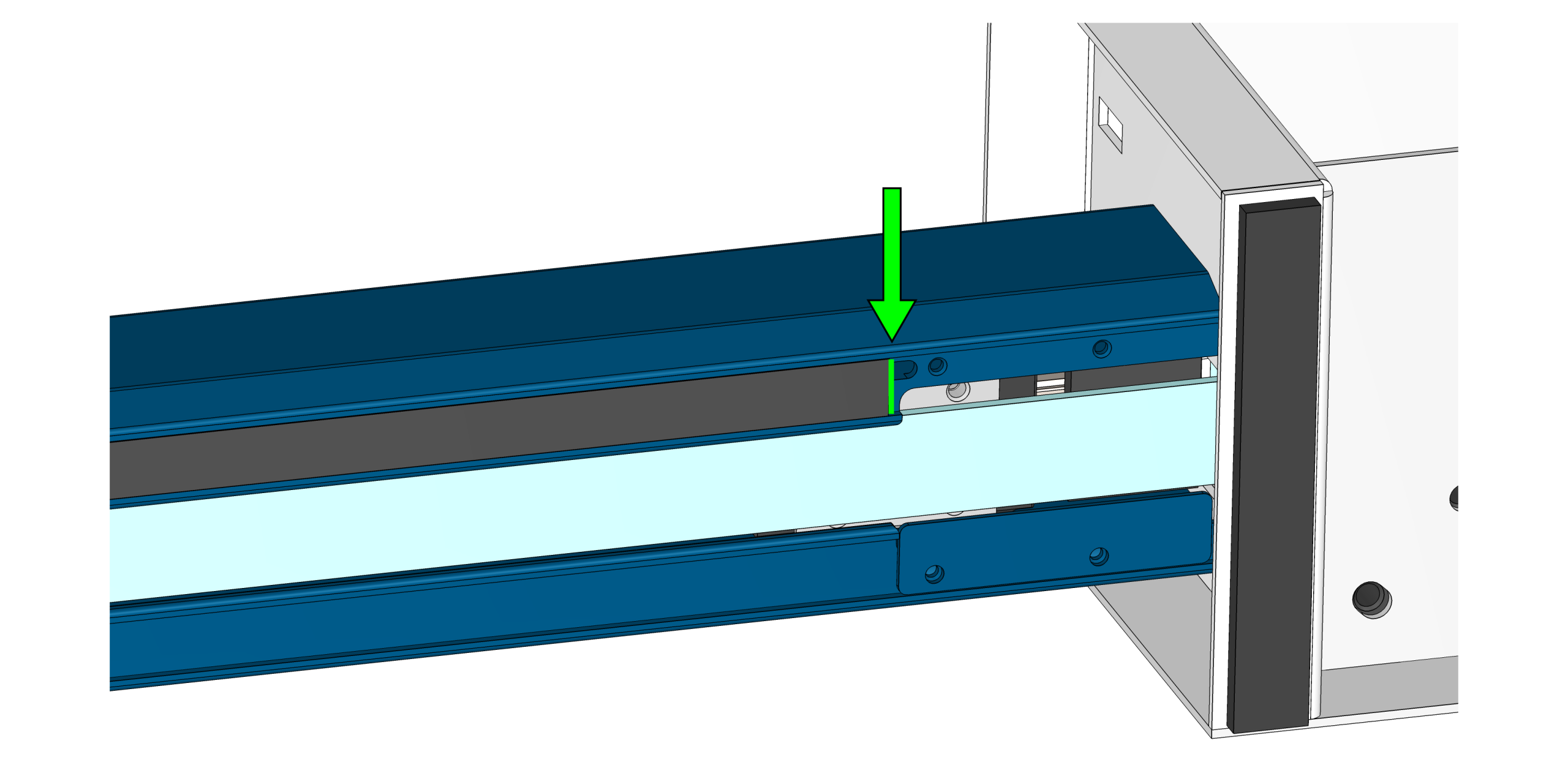 Making a pencil alignment mark on the rail