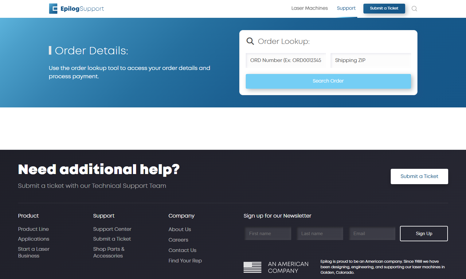 Order Details page example