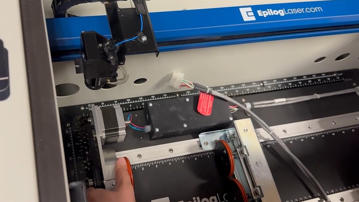 Place the rotary attachment in the machine. installing the Rim-Style rotary attachment