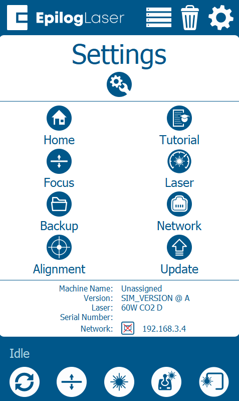 Press and hold Settings text on touchscreen
