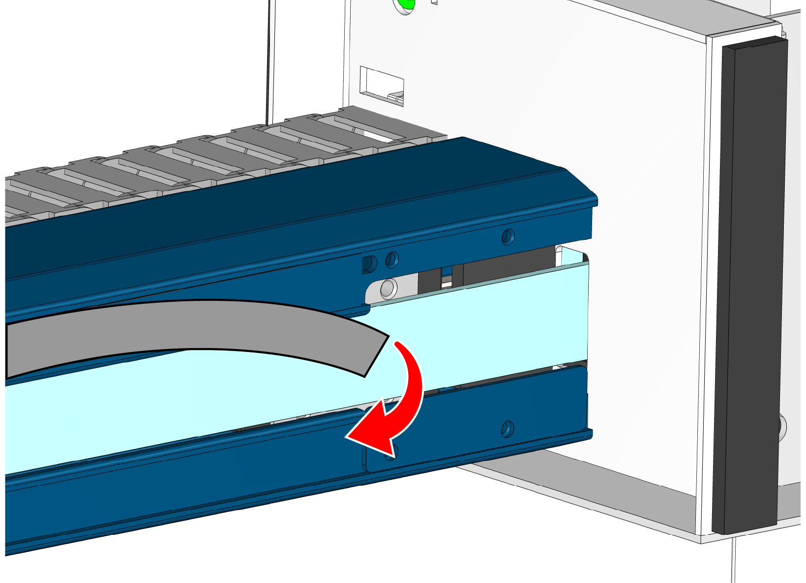 Using the focus tool to lift the encoder strip